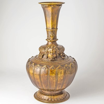 Lot 321 - A Nepalese Bronze Bottle Vase