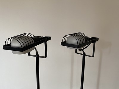 Lot 824 - Pair of Artemide Black Enameled Metal “Sintesi Terra” Floor Lamps