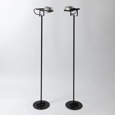Lot 824 - Pair of Artemide Black Enameled Metal “Sintesi Terra” Floor Lamps