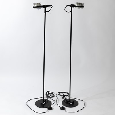 Lot 824 - Pair of Artemide Black Enameled Metal “Sintesi Terra” Floor Lamps