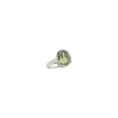 Lot 79 - White Gold, Alexandrite and Diamond Ring
