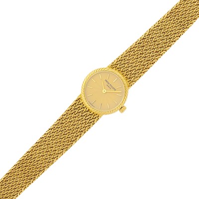 Lot 9 - Patek Philippe Gold Mesh Wristwatch, Ref. 4512/1