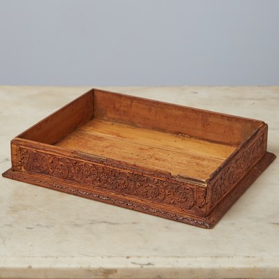 Lot 370 - Fine Dome-Top Carved Wood "Bagard" Box