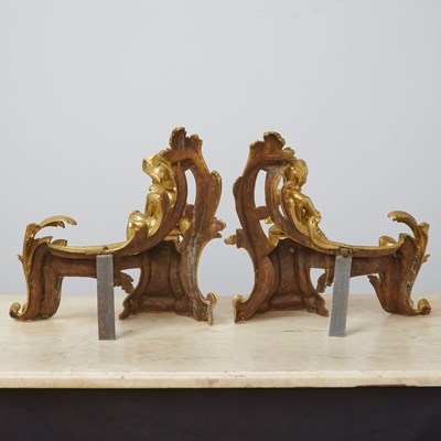 Lot 80 - Pair of Louis XV Style Gilt Bronze Figural Chenets