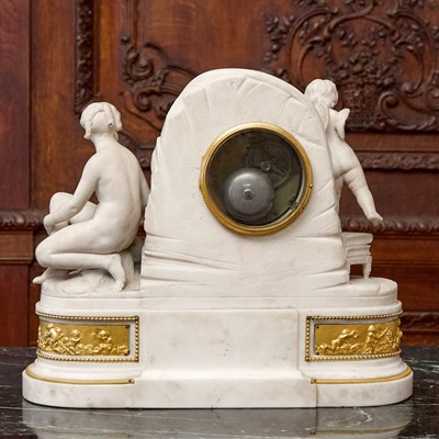 Lot 221 - Louis XVI Carved White Marble Clock