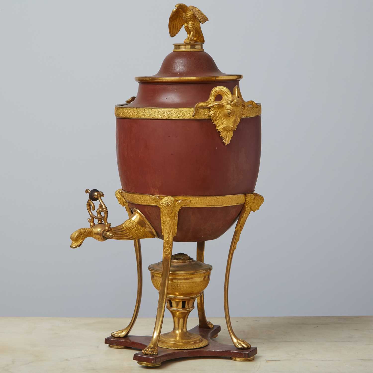 Lot 272 - Russian Empire Gilt-Bronze and Painted Tôle Samovar