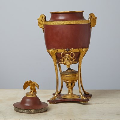 Lot 272 - Russian Empire Gilt-Bronze and Painted Tôle Samovar
