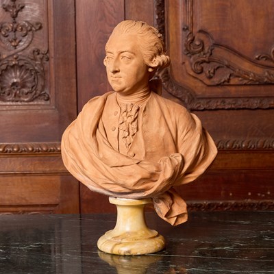 Lot 215 - French Terracotta Bust of Claude-Adrien Helvétius