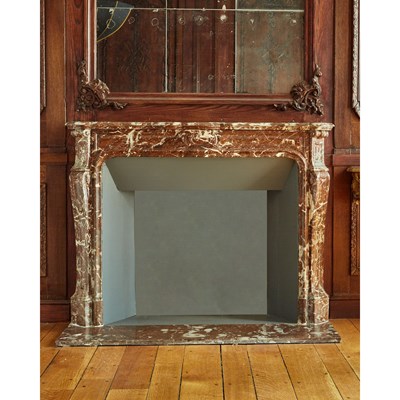 Lot 405 - French Rouge Marble Fireplace Mantle
