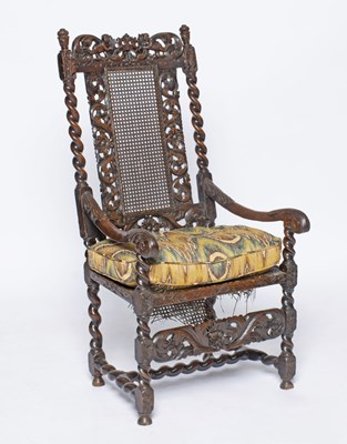 Lot 144 - Charles II Carved Walnut Armchair