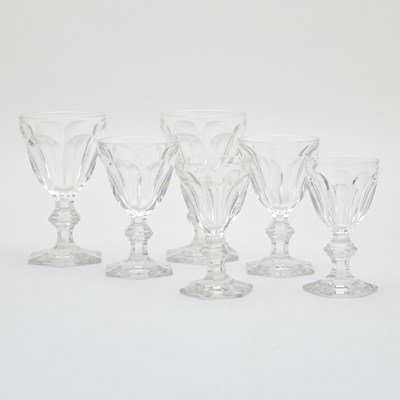 Lot 138 - Set of Twenty-Four Baccarat Cut Glass Harcourt Pattern Glasses