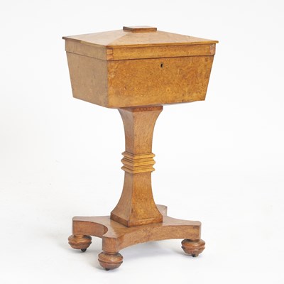 Lot 270 - Regency Oyster Burl Walnut Veneered Teapoy