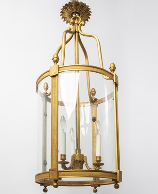 Lot 300 - Louis XVI Style Bronze Four-Light Lantern Chandelier