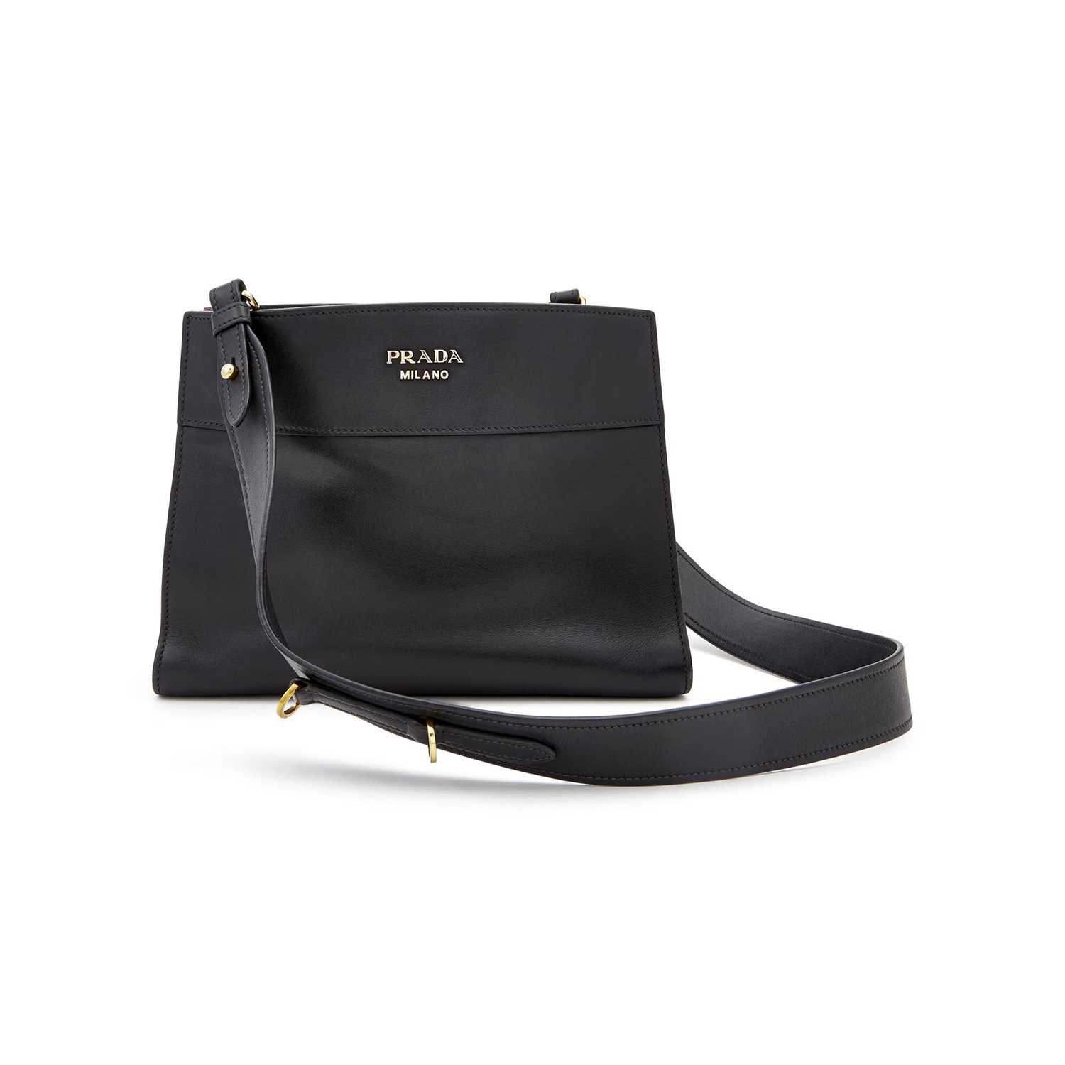 Lot 189 - Prada Black and Red Calfskin Leather 'Bibliothèque' Bag