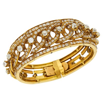 Lot 49 - Antique Gold and Diamond Bracelet