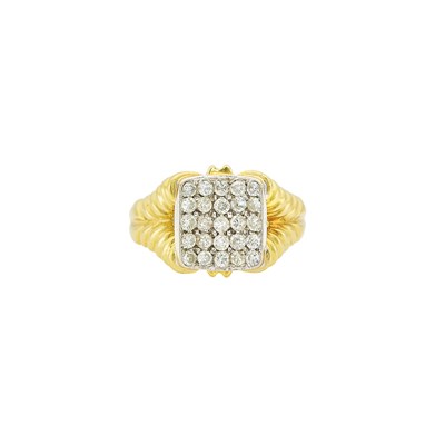 Lot 1076 - Two-Color Gold and Diamond Ring