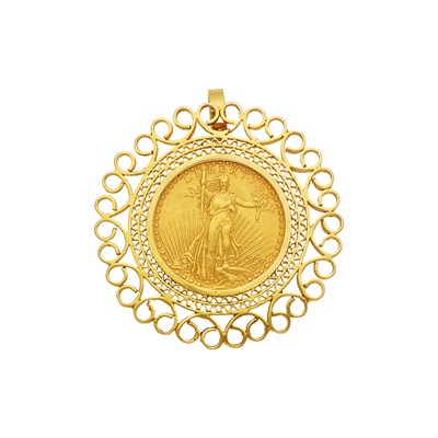 Lot 1027 - Gold and Gold Coin Pendant