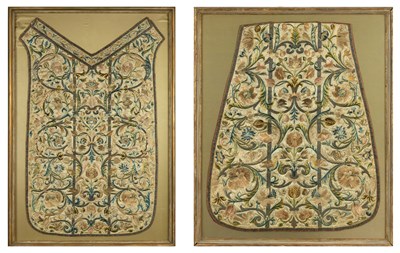 Lot 269 - Two Continental Embroidered Silk Chasubles