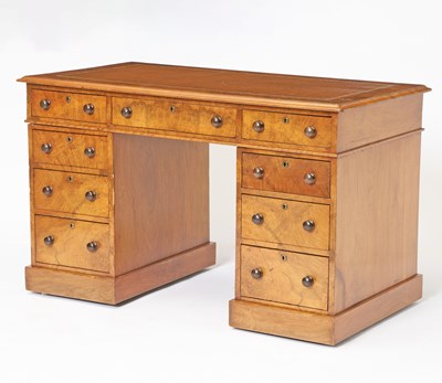 Lot 205 - Victorian Walnut Pedestal Desk