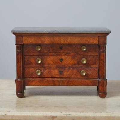 Lot 338 - Empire Mahogany Miniature Chest of Drawers