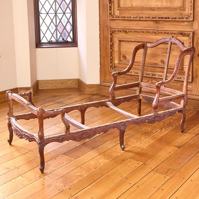 Lot 88 - Louis XV Carved Walnut Chaise Lounge