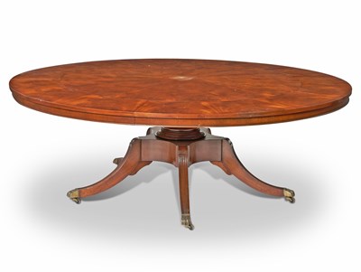 Lot 201 - Regency Style Mahogany Circular Extension Dining Table