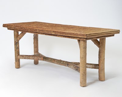 Lot 368 - La Lune Collection Rustic Table with Willow Top