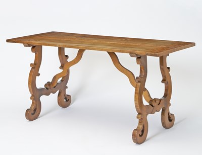 Lot 267 - Spanish Baroque Style Walnut Trestle Table