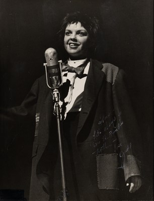 Lot 640 - A photograph inscribed from Judy Garland to Harold Arlen with Over the Rainbow reference