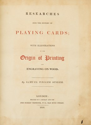 Lot 314 - The first edition of this important work on playing cards