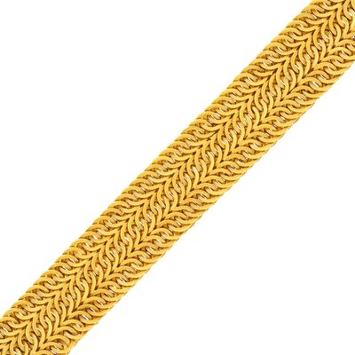 Lot 60 - Three Row Gold Mesh Bracelet