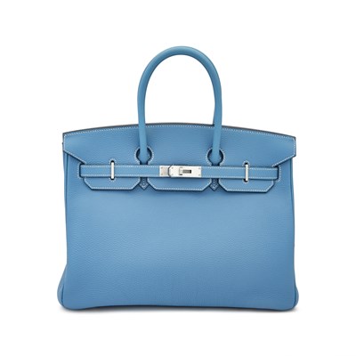 Lot 1234 - Hermès Blue Jean Togo Leather 'Birkin 35' Bag