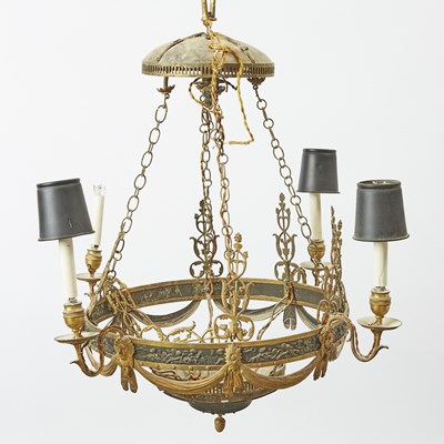 Lot 685 - Continental Neoclassical Style Gilt Bronze Four-Light Chandelier