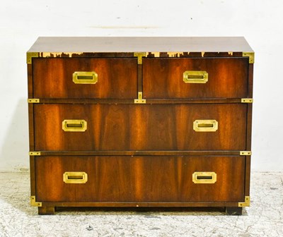 Lot 395 - Campaign Style Chest of Drawers