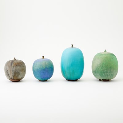 Lot 803 - Group of Eight  Rose and Erni Cabat Studio Glazed Earthenware "Feelie" Pots