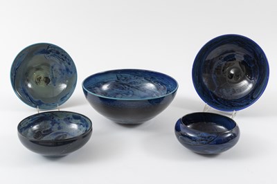 Lot 1153 - Five Josh Simpson Art Glass Bowls