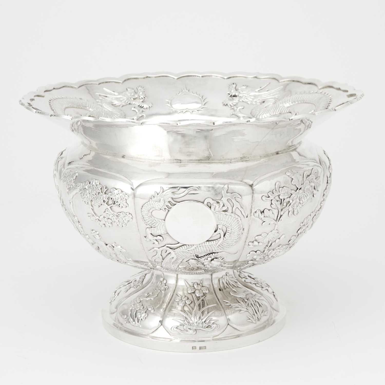 Lot 364 - Chinese Export Sterling Silver Centerpiece Bowl