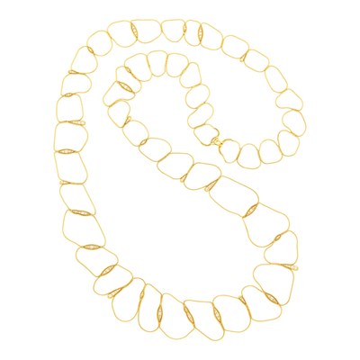 Lot 171 - Fernando Jorge Long Gold and Diamond Snake Link Necklace
