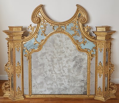Lot 249 - Large Italian Neoclassic Giltwood Overmantle Mirror