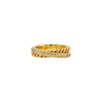 Lot 1047 - David Yurman Gold and Diamond Band Ring