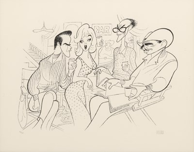 Lot 564 - Al Hirschfeld's lithograph of The Misfits starring Marilyn Monroe and Clark Gable