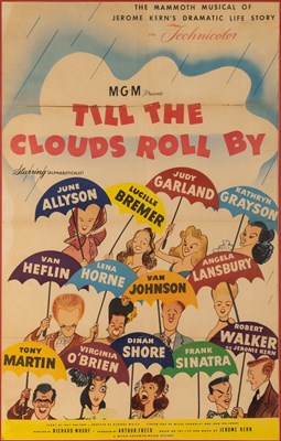 Lot 688 - A film poster with caricatures of Judy Garland, Frank Sinatra, Angela Lansbury and other stars