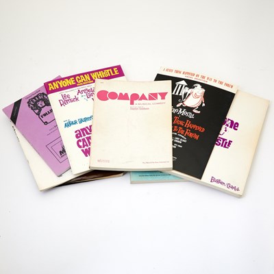 Lot 301 - A large group of scripts, scores and songs from Sondheim musicals produced before 1980