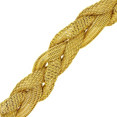 Lot Wide Woven Gold Mesh Bracelet