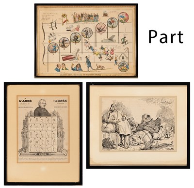 Lot 7 - Group of Framed English Rebus Prints and Other prints