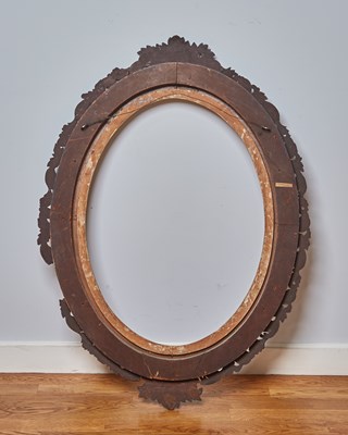 Lot 355 - Rococo Style Carved Walnut Oval Frame