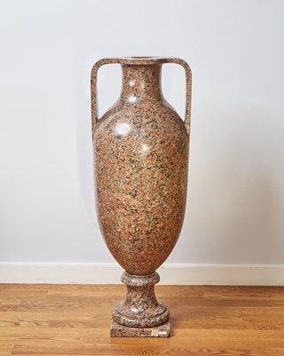 Lot 329 - Very Large Italian Granito Rosso D'Egitto, (Aswan Granite), Amphora Vase