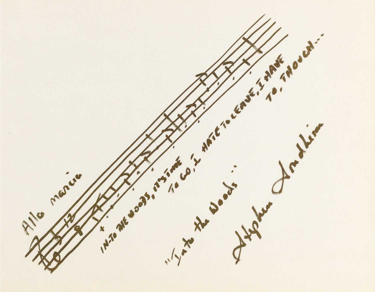 Lot 294 - A manuscript musical quotation from Into the Woods
