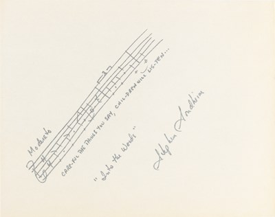 Lot 303 - A manuscript musical quotation from Into the Woods