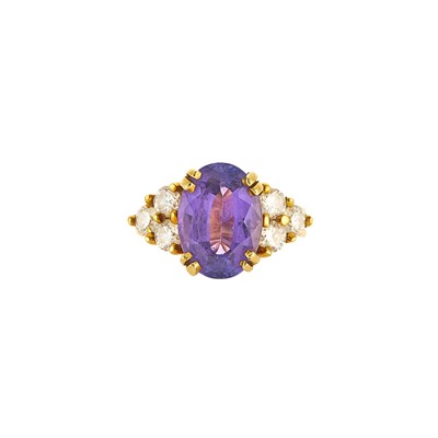 Lot 1227 - Gold, Tanzanite and Diamond Ring